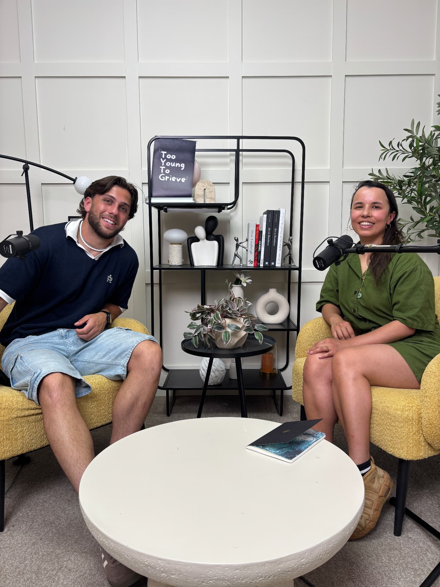 Luke Alfano interviewing a guest for Too Young To Grieve