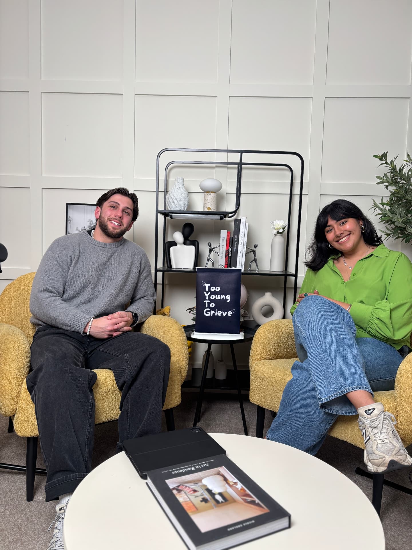 Luke Alfano and a guest during a Too Young To Grieve recording