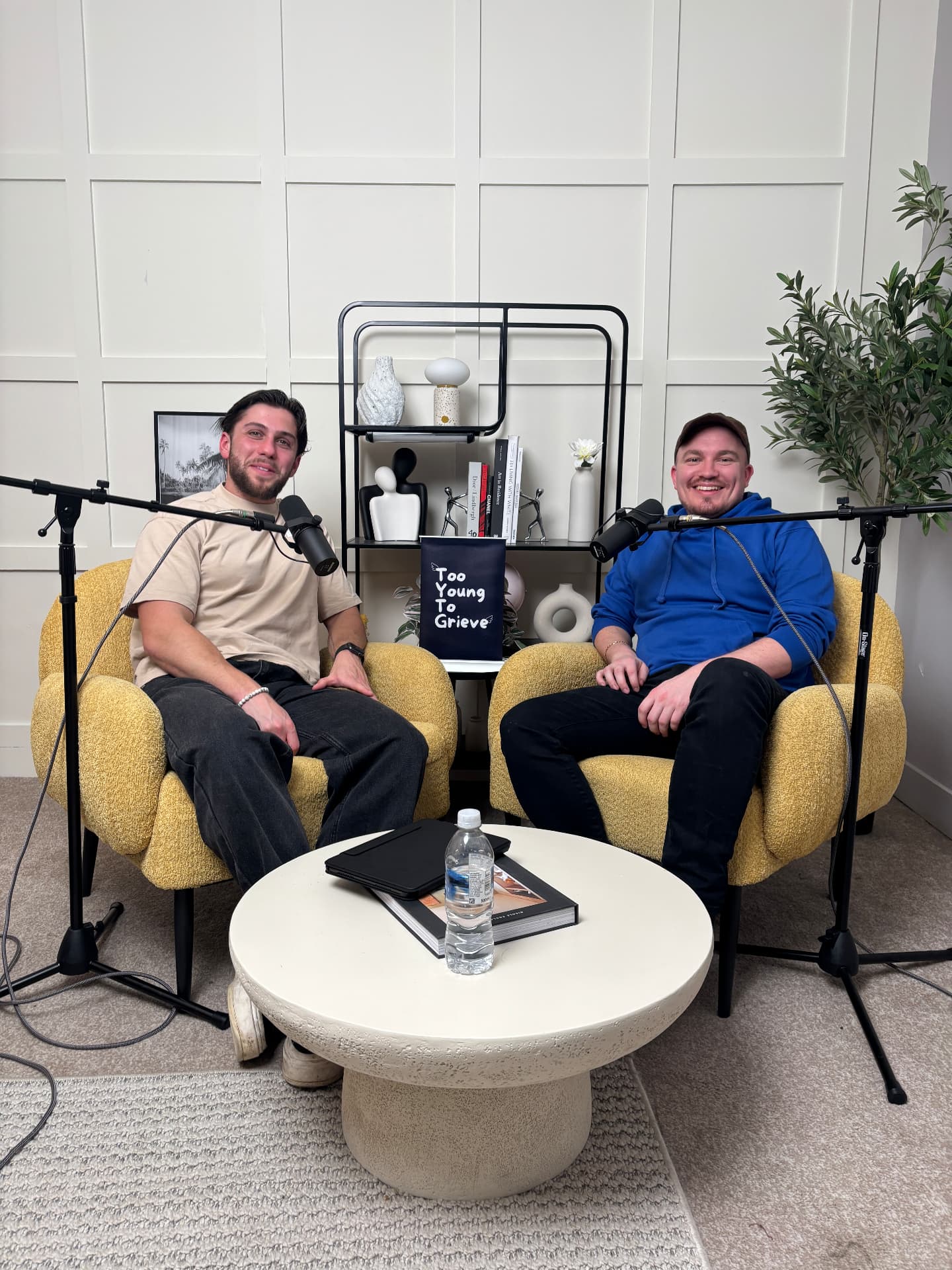A grief conversation being recorded for Too Young To Grieve